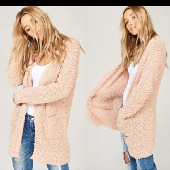 Listicle Sweaters - SALE $39! Peach Popcorn Cardi